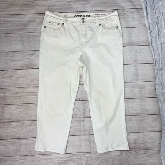 Code Bleu Annette women 16 white Capri jeans - Picture 1 of 11